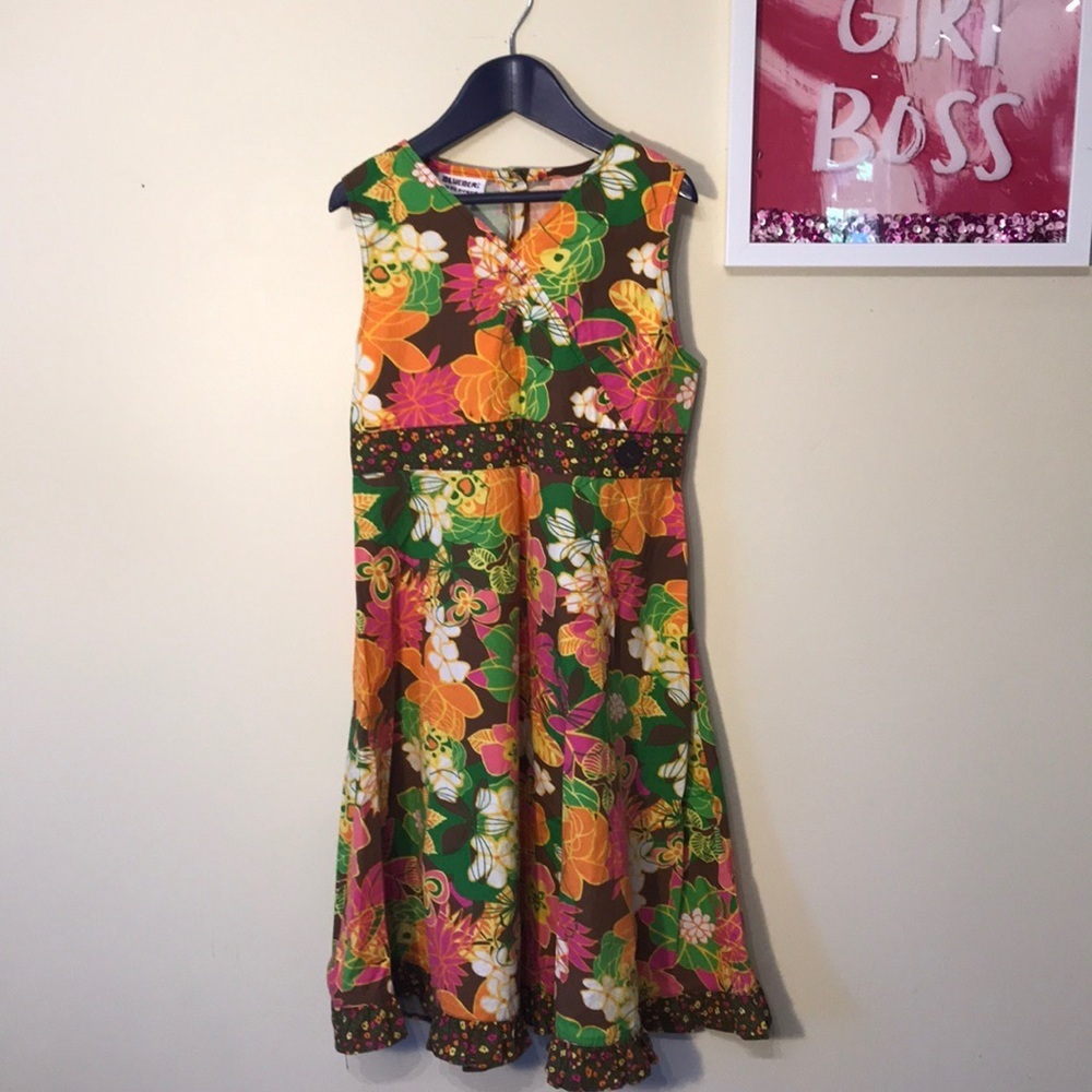 Blueberi Boulevard Floral Cotton Dress